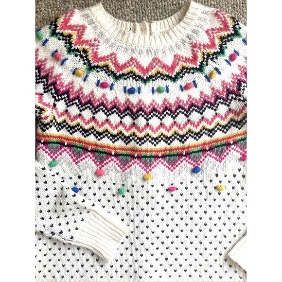 Talbots Fair Isle Sweater Whimsical Scandinavian Wool Blend Womens XS - Picture 14 of 16